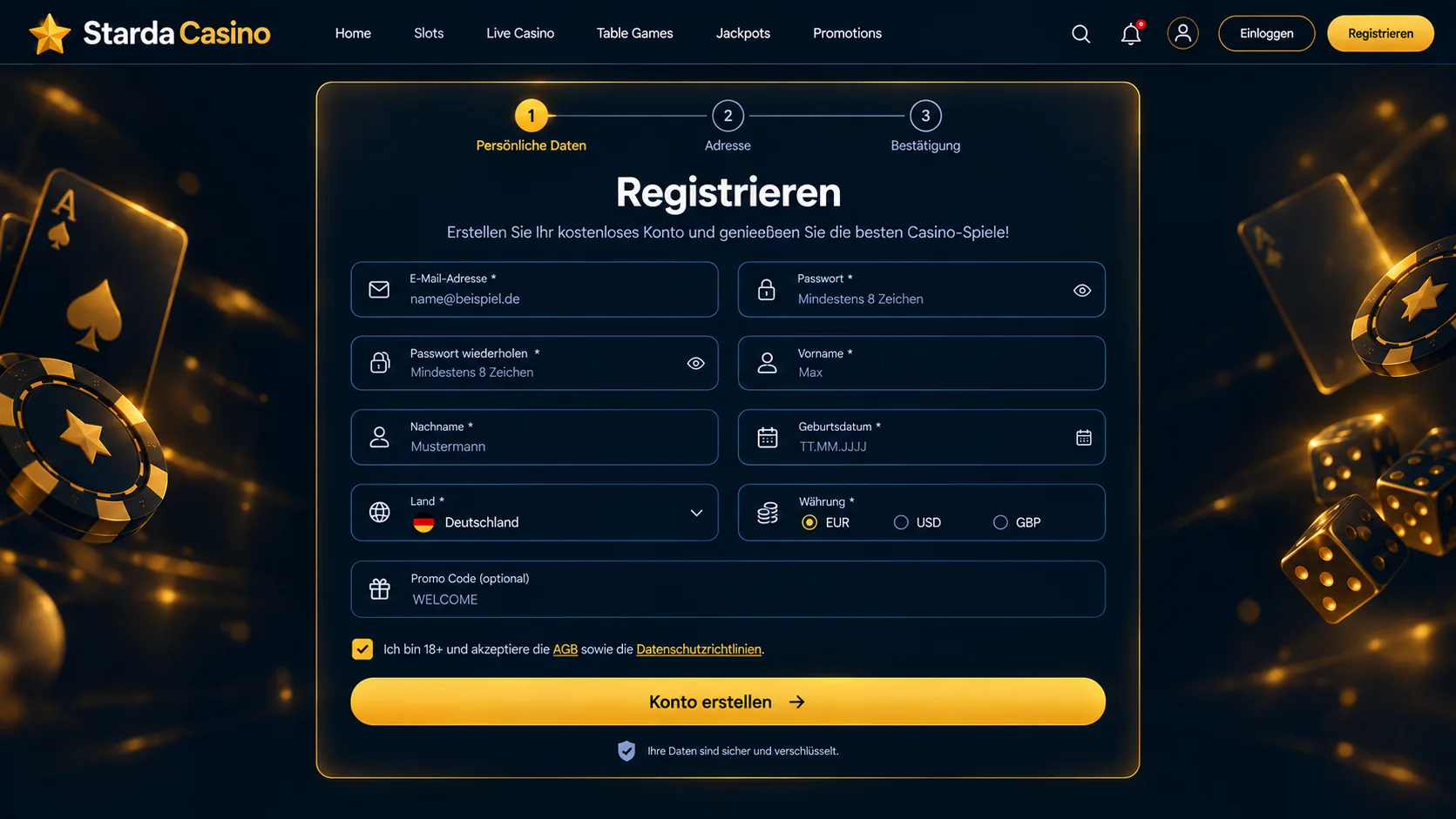 Goldex Casino Registrierung — Anleitung & KYC
